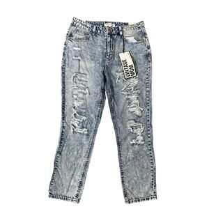 Vintage Mom High Rise Distressed‎ Acid Wash Jeans Size 9 Relaxed Almost Famous